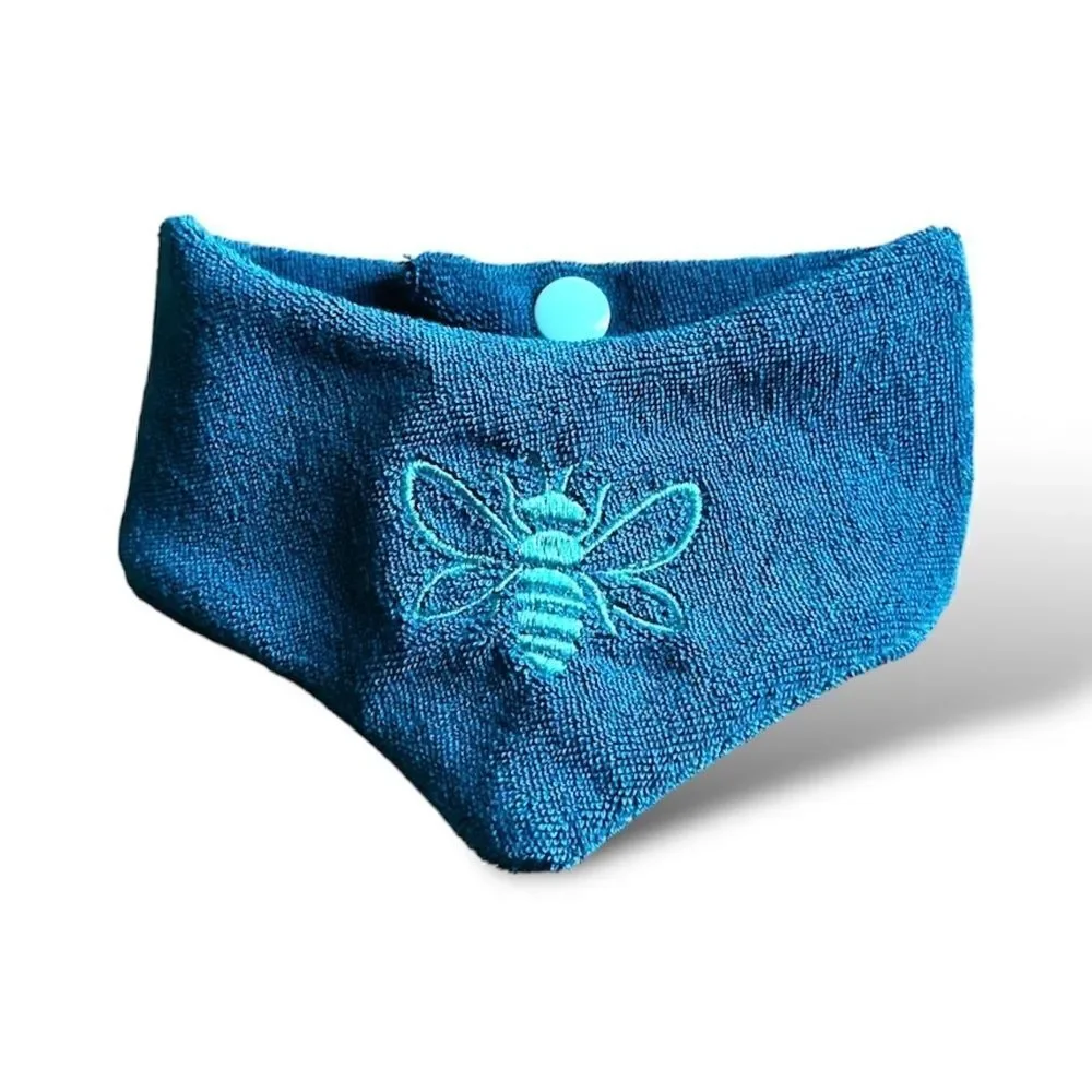 Juicy Couture X Louadore Terry Cloth Bee Dog Bandana Teal